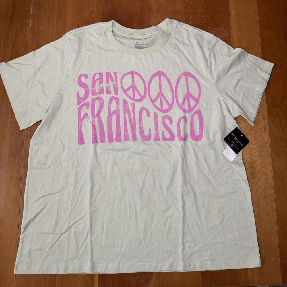 Grayson Threads Black Distressed San Fran Logo Women's XXXL - NWT